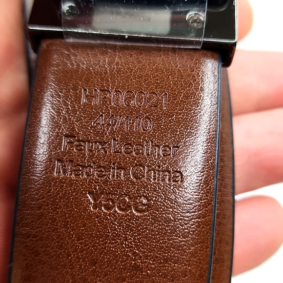 PERRY ELLIS POTFOLIO MEN'S REVERSIBLE BELT, BLACK & BROWN, SIZE 44 - Picture 5 of 8